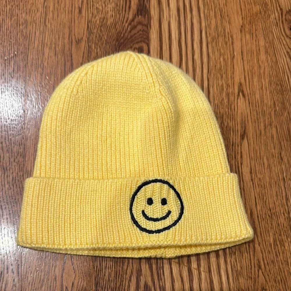 Yellow Smiley Face Kids Beanie
